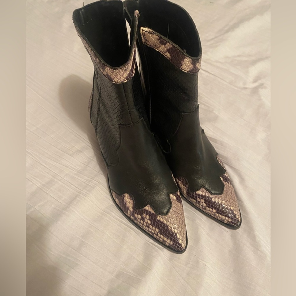 Snake skin booties